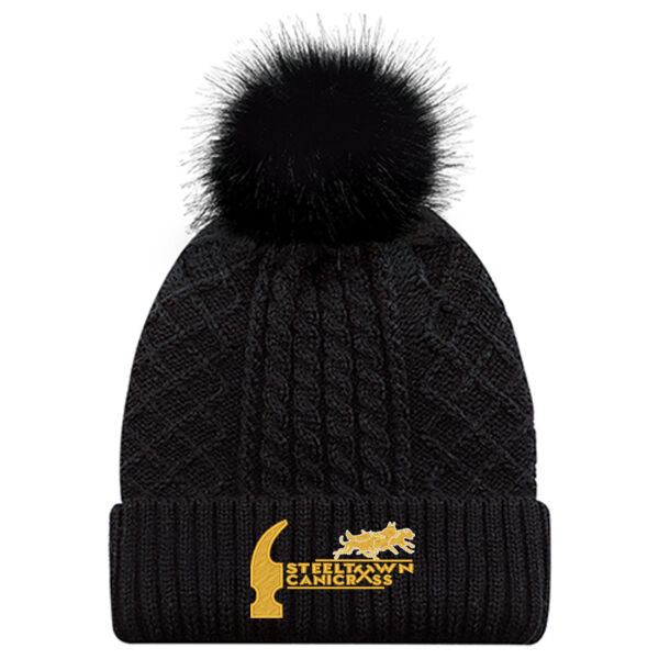 Embroidered Acrylic / Polyester Satin Cuff Toque Thumbnail